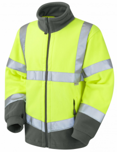 High Visibility Yellow Leo F01 Two-Tone Interactive Fleece Jacket